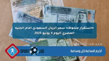 «استقرار ملحوظ» سعر الريال السعودي أمام الجنيه المصري اليوم 4 يونيو 2025